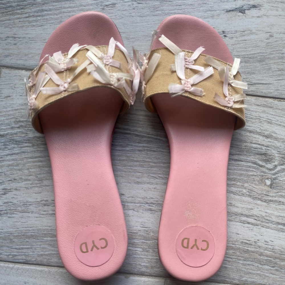 Vintage Cydney Mandel Handmade Women's Slide Sandals: Size 8